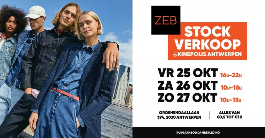 Zeb Fashion stockverkoop Kinepolis Antwerpen