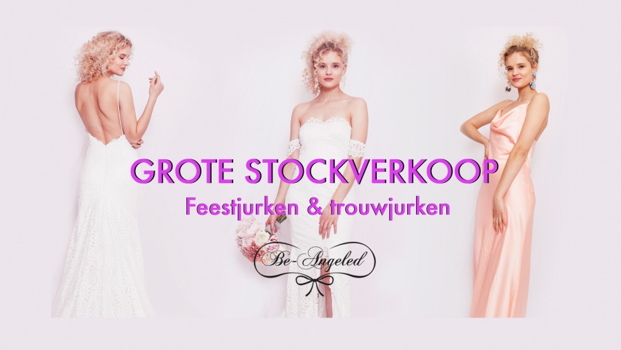 Be-Angeled stockverkoop feest- en trouwjurken