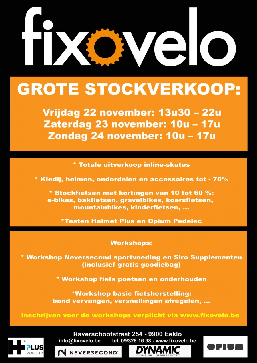 Fixovelo stockverkoop