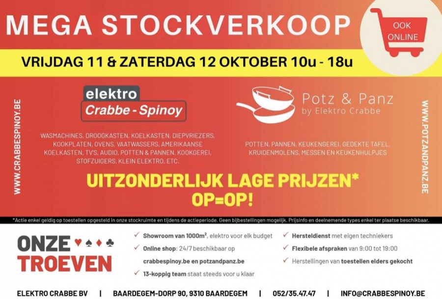 Stockverkoop Elektro Crabbe-Spinoy