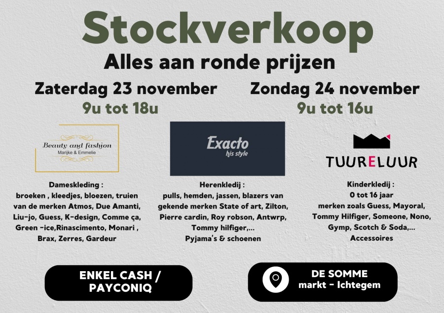 Stockverkoop Beauty & Fashion Marijke  / Exacto /  Tuureluur