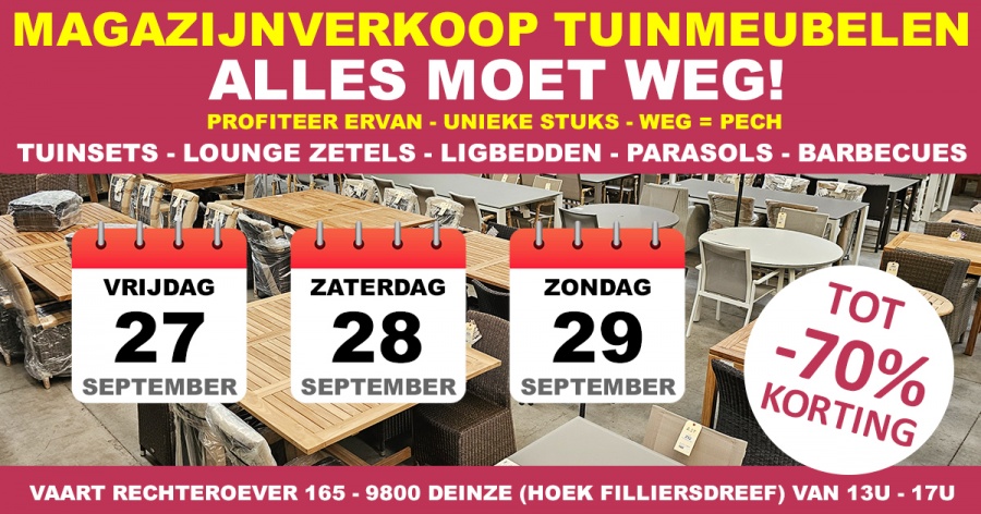 Magazijnverkoop premium tuinmeubelen en loungesets WOW Living