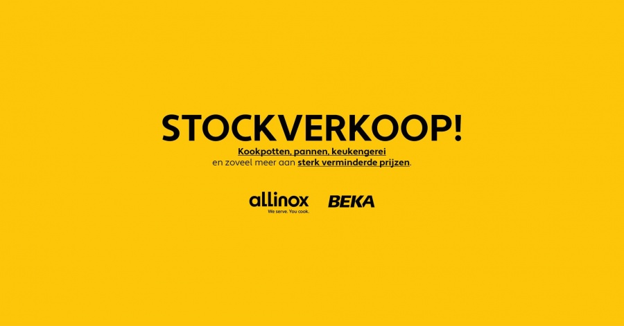 Stockverkoop Allinox: keukenartikelen en kookgerei