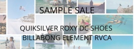 Quiksilver, Roxy, DC Shoes, Billabong, Element en RVCA sample sale