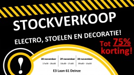 Stockverkoop keukenelectro, stoelen en deco