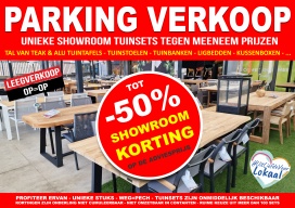 Parking verkoop premium showroomodellen tuinmeubelen